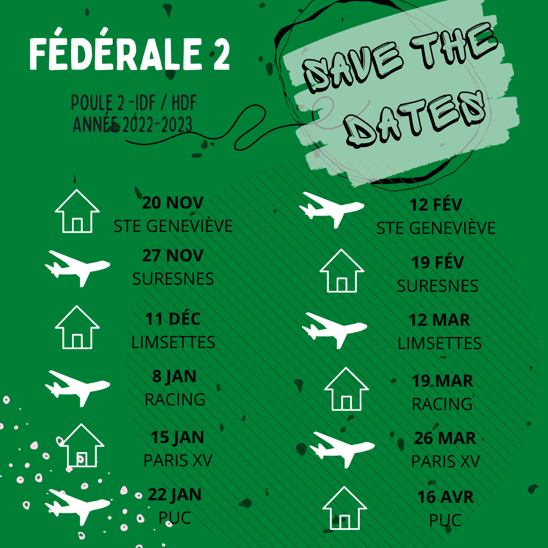 Calendrier féminines 2022-2023