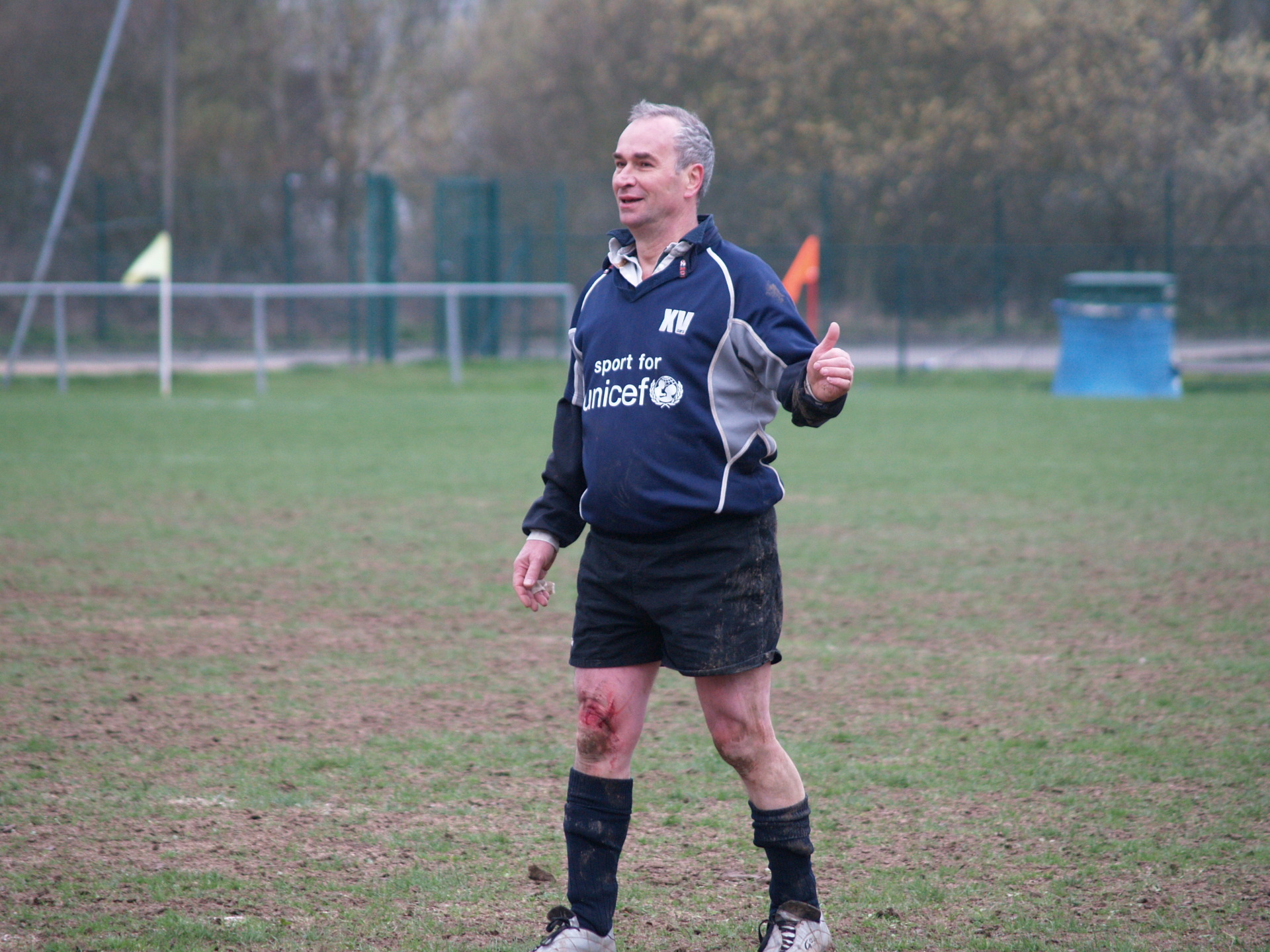 Jean-Michel Basso sous le maillot de l'équipe belge de Boisfort, contre les Ignobles Mondains en 2011